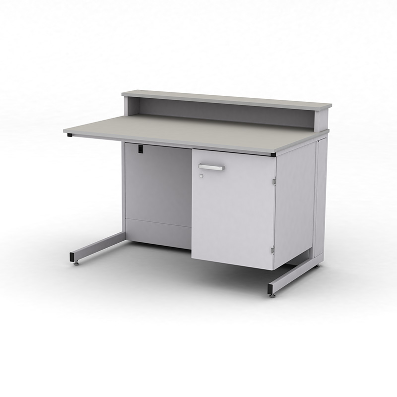 Стіл для викладача ЕКСПЕРТ з надбудовою та тумбою праворуч, арт. 141-14.112